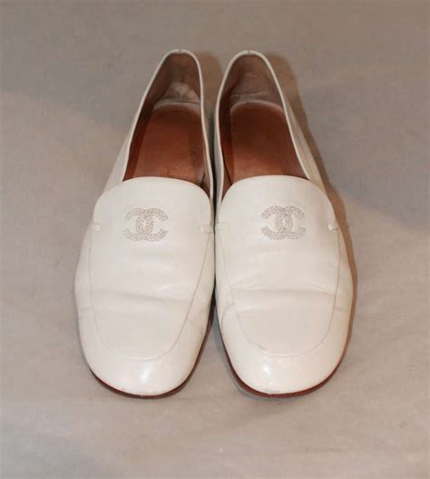 chanel white loafers|Chanel moccasin loafer.